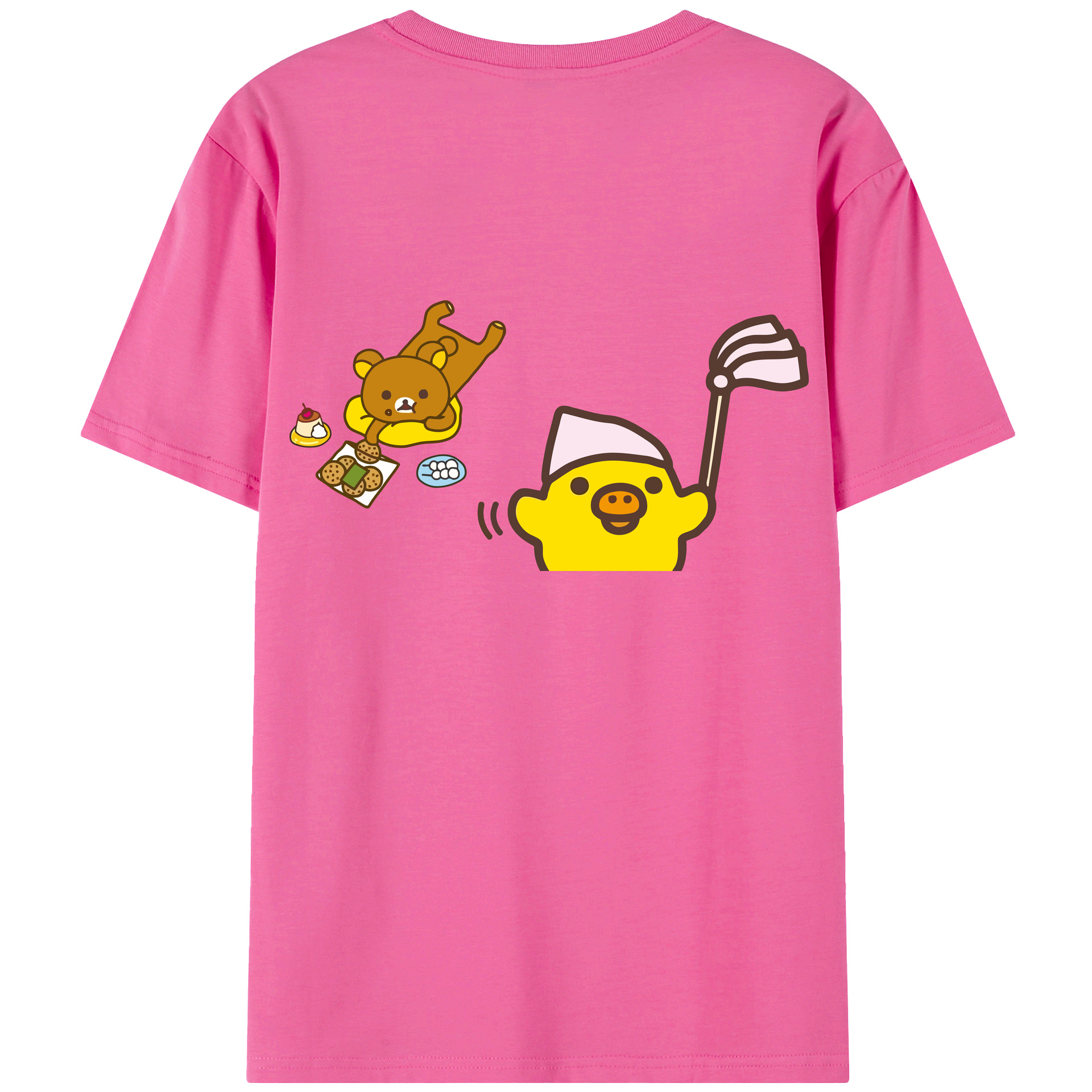 （画像用） リラックマ リラックマ キイロイトリ Rilakkuma Korilakkuma Kiiroitori レディース半袖Tシャツ(バックプリント)